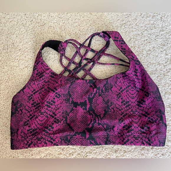 NWT Onzie Apparel Violet Snakeskin Print Strappy Bra & Legging Set ~ Rare! - Picture 2 of 9